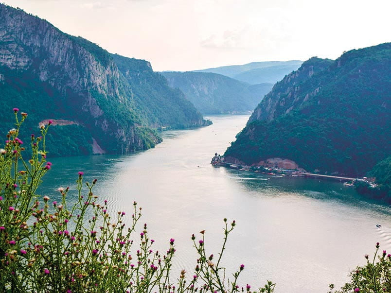 Danube river near the Serbian city of Donji Milanovac
